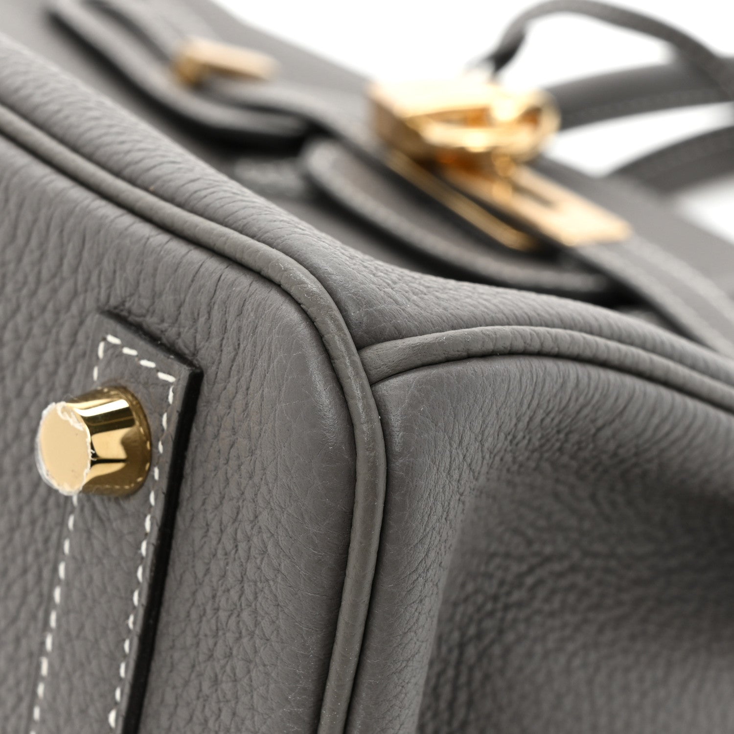 Hermes Togo Horseshoe Birkin 25 Etain Malachite 9 of 13