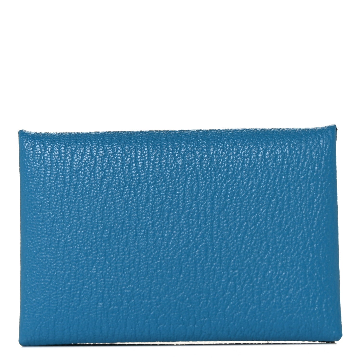 Hermes Chevre Mysore Verso Calvi Card Case Bleu Frida Cuivre 1 of 8