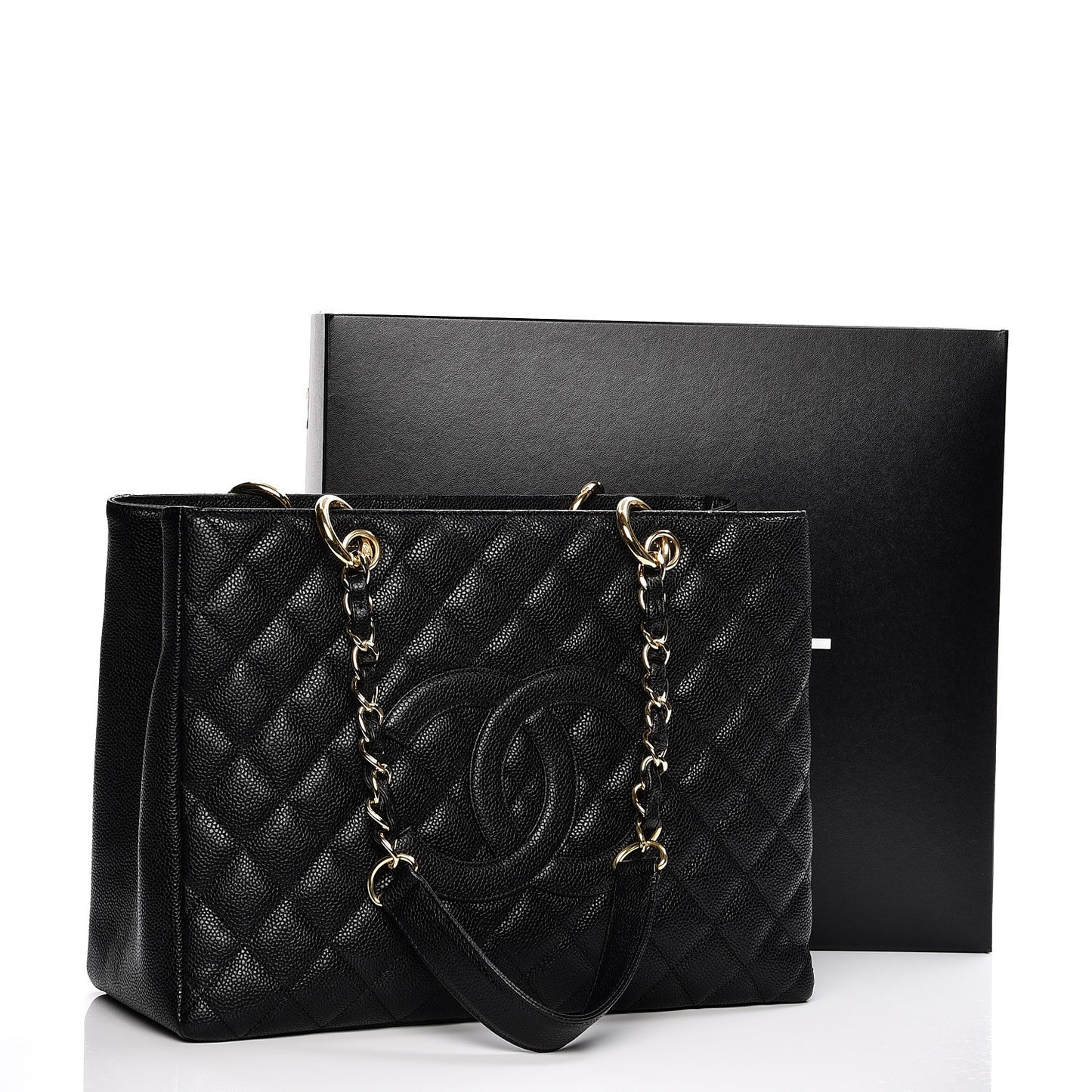Caviar Quilted Grand Shopping Tote GST Black