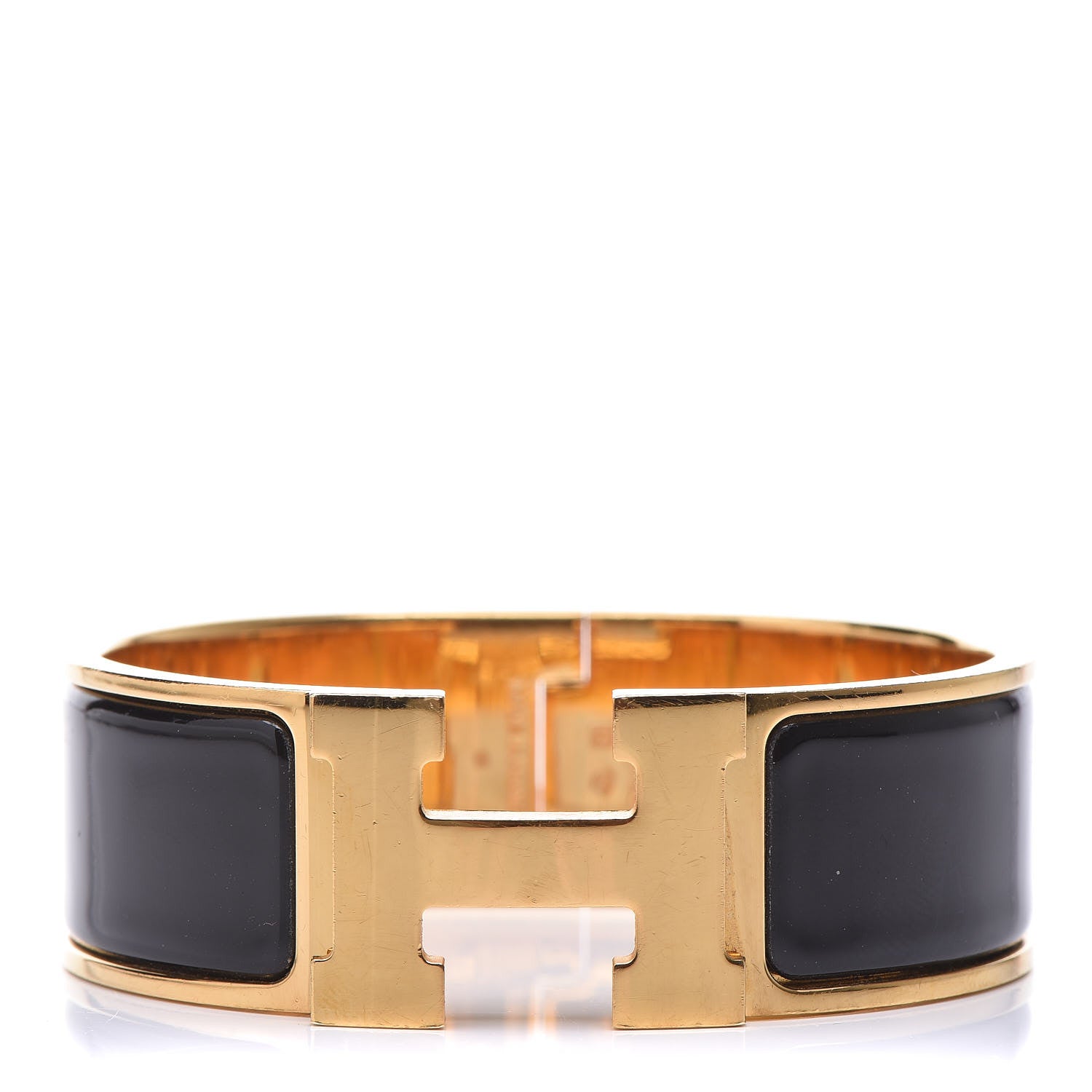 Hermes Enamel Wide Clic Clac H Bracelet PM Black 1 of 6