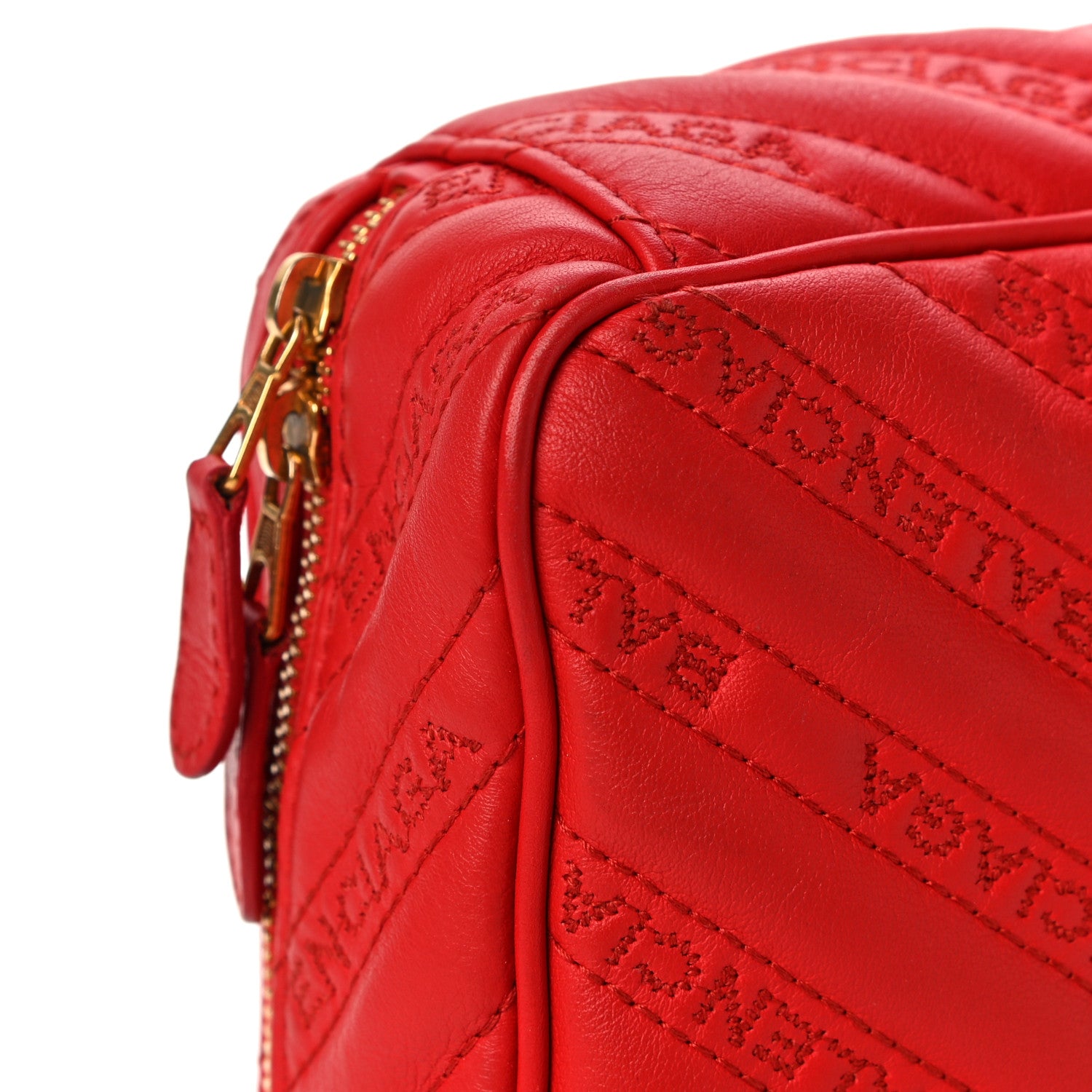 Balenciaga Calfskin Logo Matelasse Chain Strap Blanket Reporter XS Rouge Tango 19 of 19
