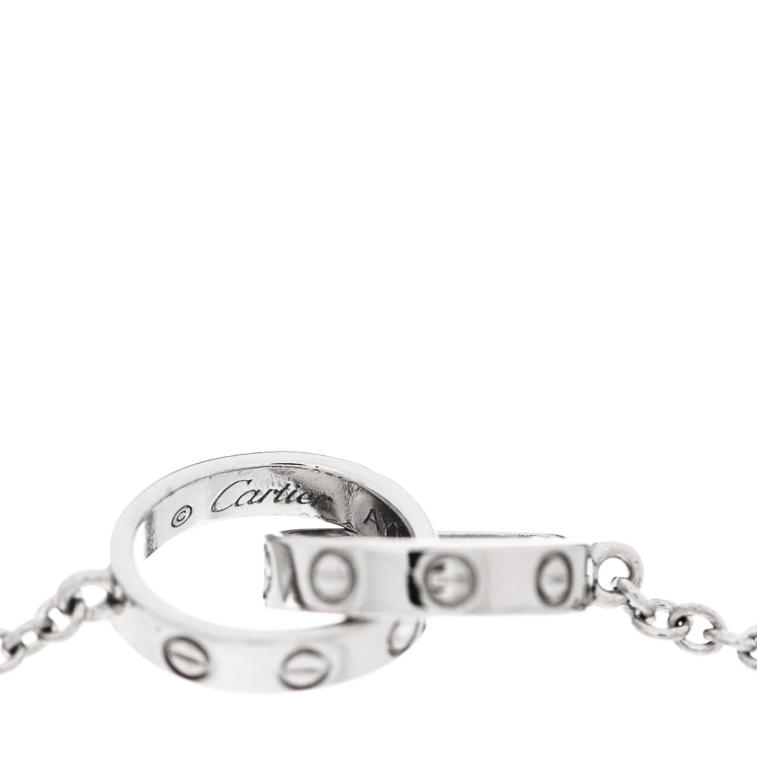 Cartier 18K White Gold Interlocking LOVE Bracelet 3 of 4