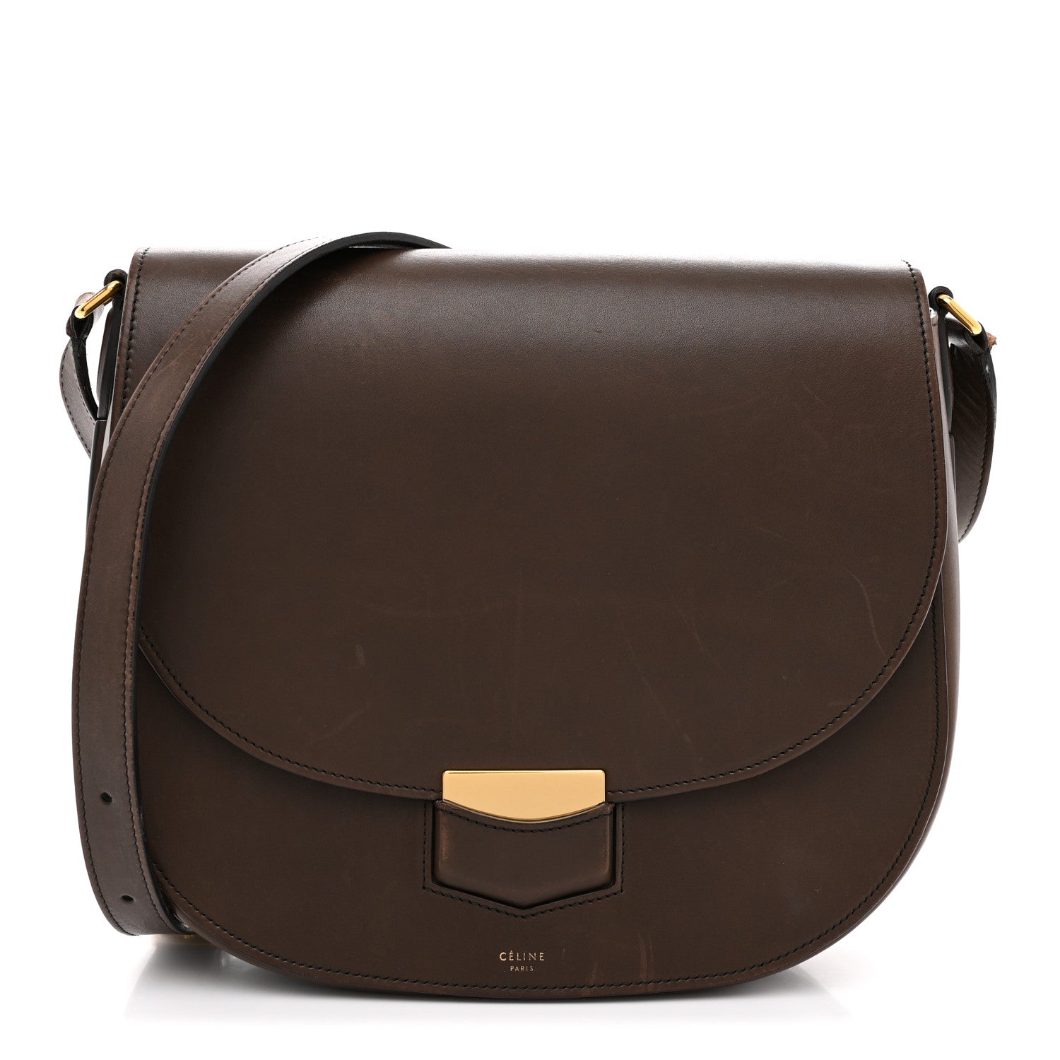 Celine Supersoft Calfskin Medium Trotteur Wood 1 of 15