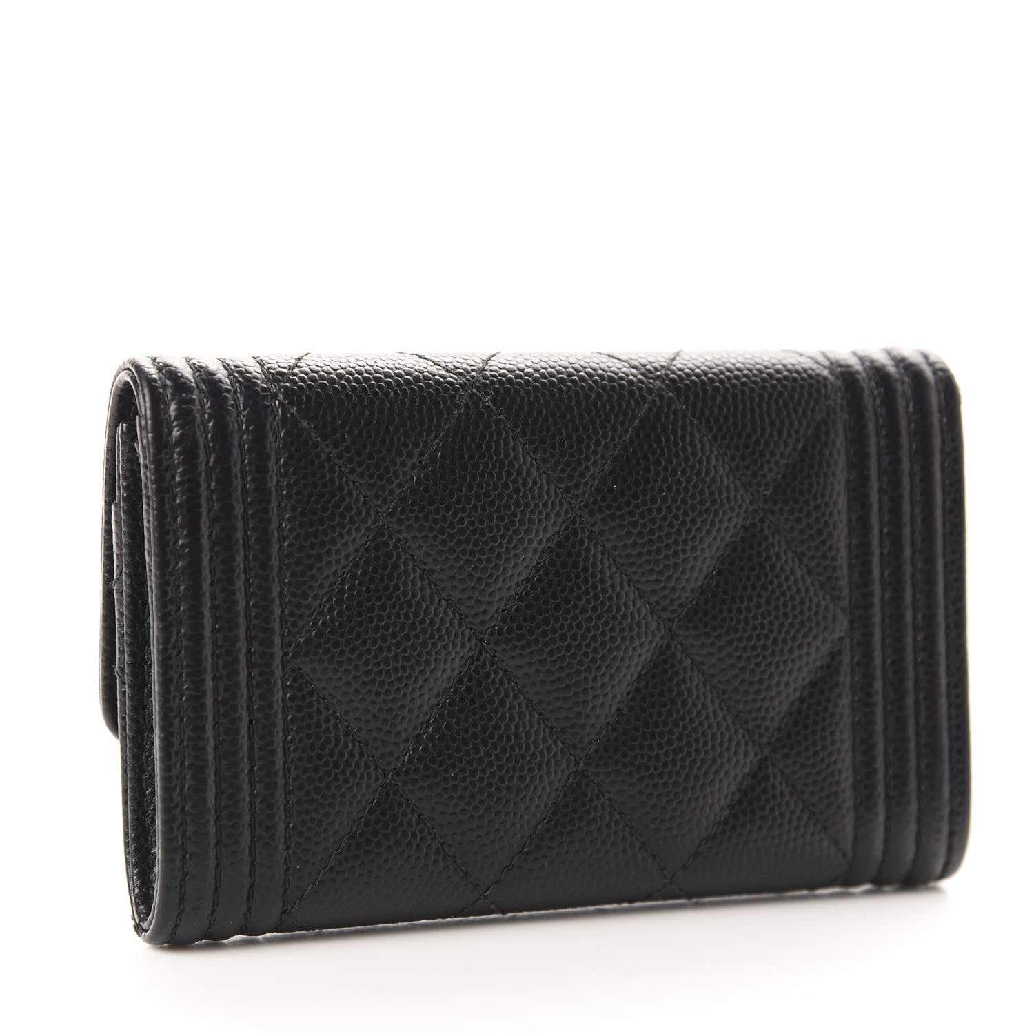 Chanel Caviar Quilted Boy Flap Card Holder Black 3 of 9