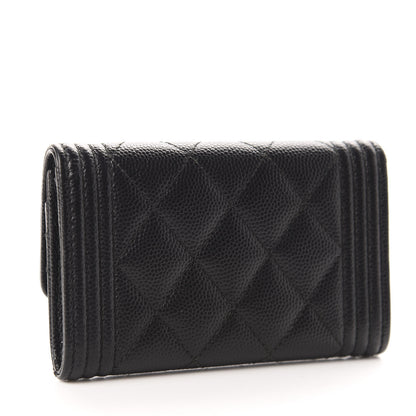 Chanel Caviar Quilted Boy Flap Card Holder Black 3 of 9