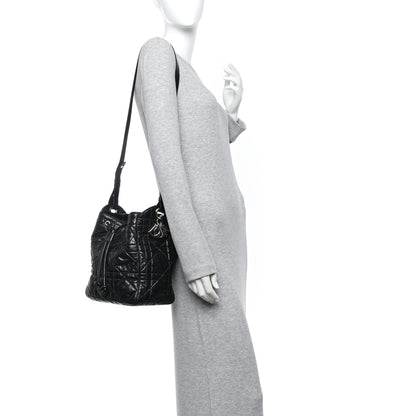 Christian Dior Crinkled Calfskin Macrocannage Medium D-Motion Bag Black 2 of 10