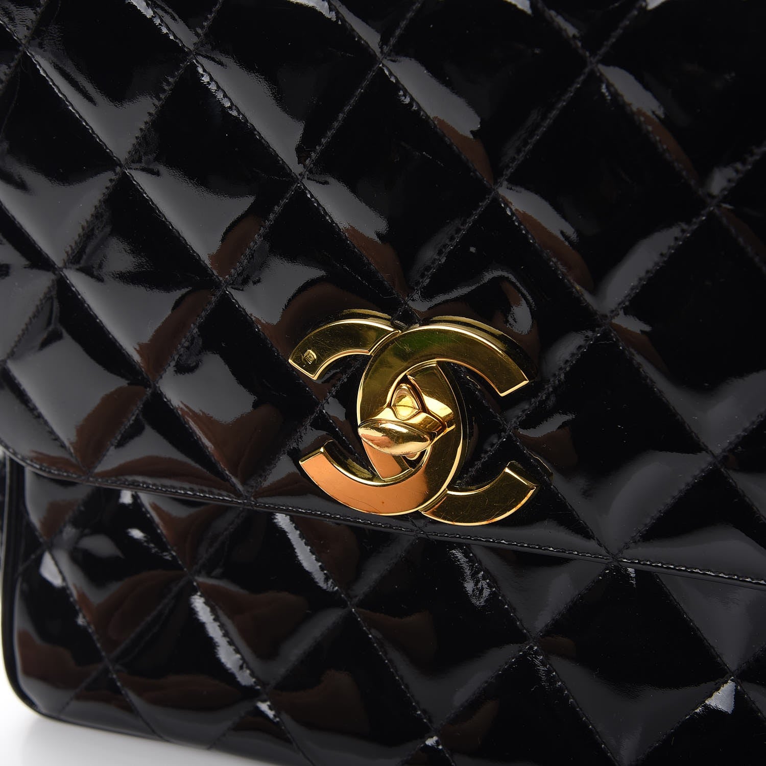 Chanel Patent Quilted Medium Single Flap Black 9 of 12