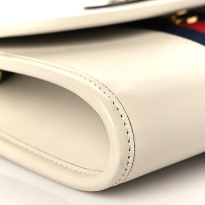 Gucci Textured Calfskin Web Mini Rajah Slim Flap Shoulder Bag Mystic White 9 of 10