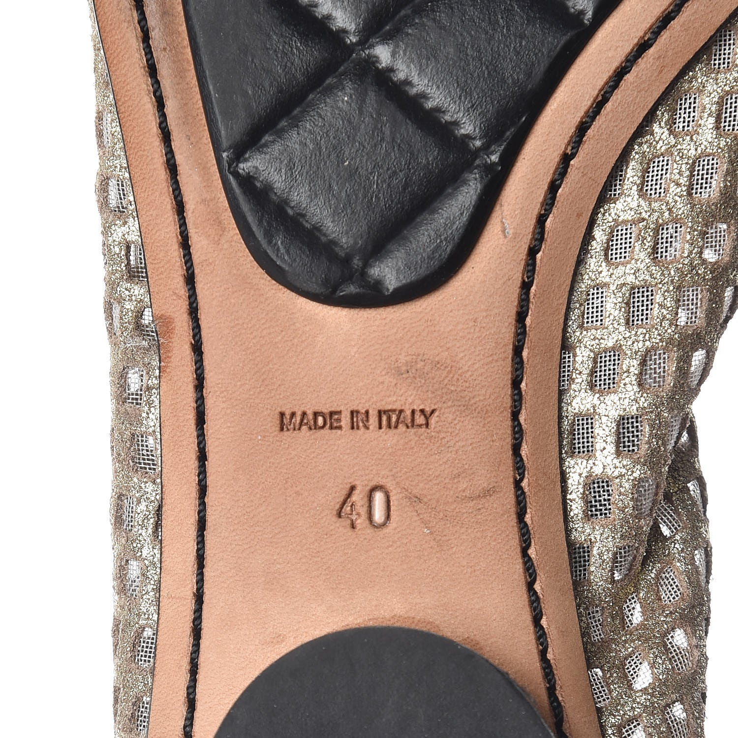 Chanel Perforated Elastic Camellia Ballerina Flats 40 Gold Black 8 of 14