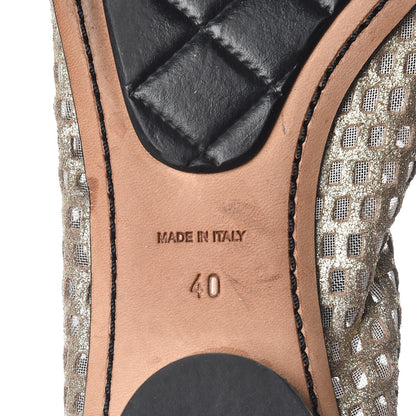 Chanel Perforated Elastic Camellia Ballerina Flats 40 Gold Black 8 of 14
