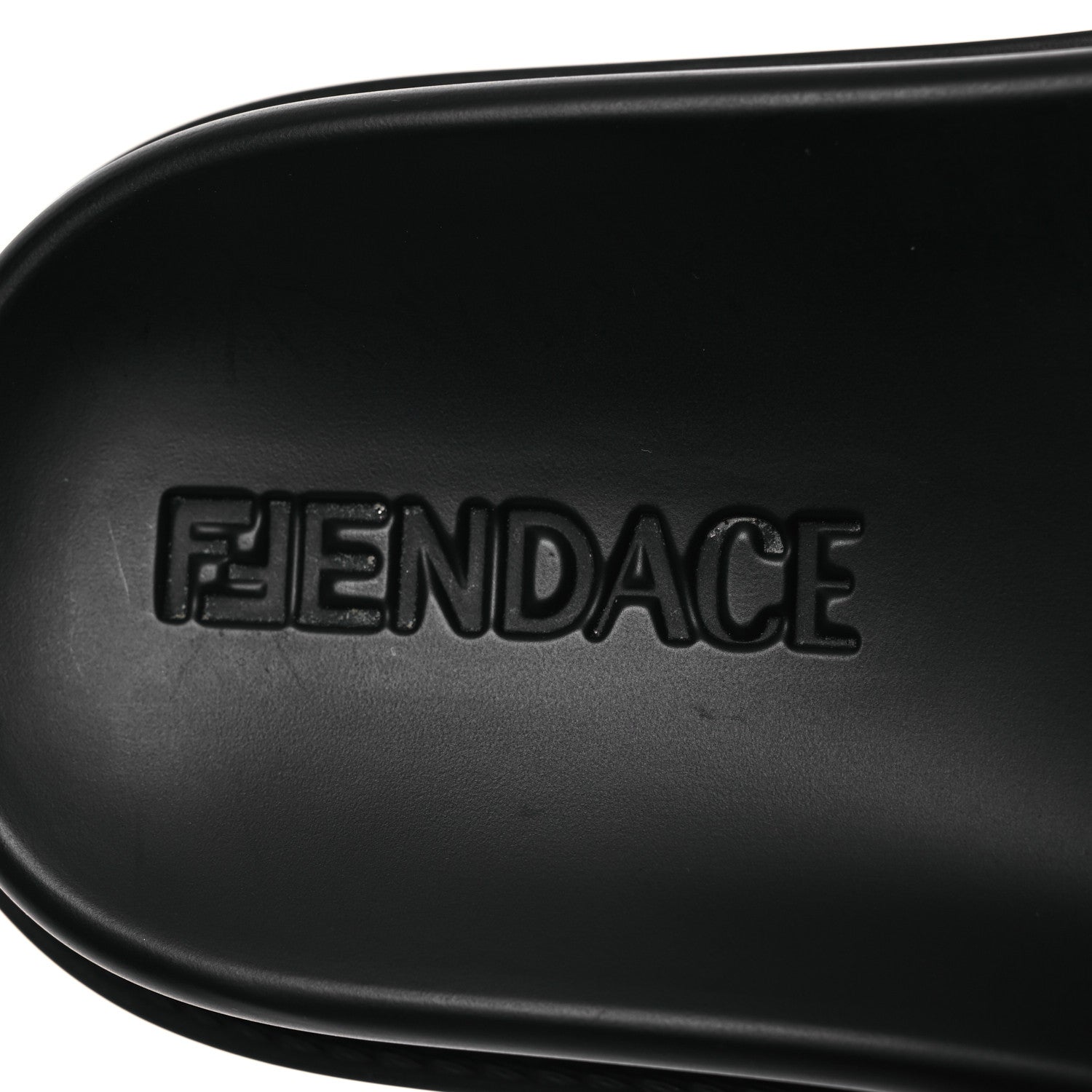 Fendi X VERSACE Rubber Logo Slide Sandals 38 Black 8 of 15