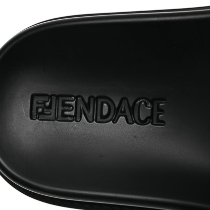 Fendi X VERSACE Rubber Logo Slide Sandals 38 Black 8 of 15