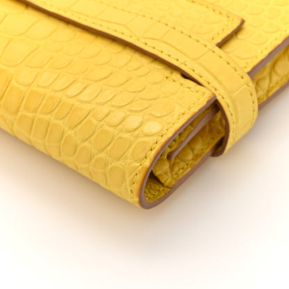 Hermes Matte Alligator Kelly Longue Wallet Mimosa 10 of 14
