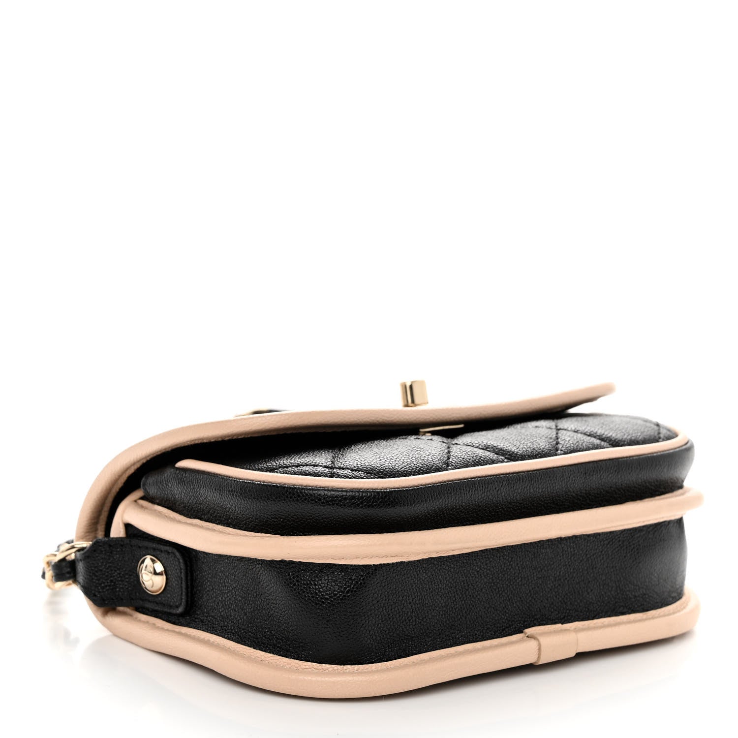 Chanel Iridescent Caviar Quilted Mini Two Tone Flap Black Beige 4 of 10
