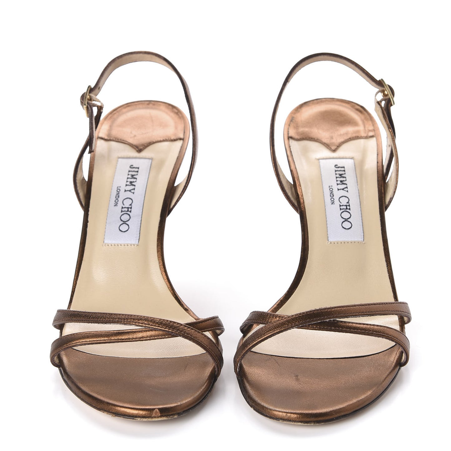 Metallic Calfskin India Sandals 38 Bronze
