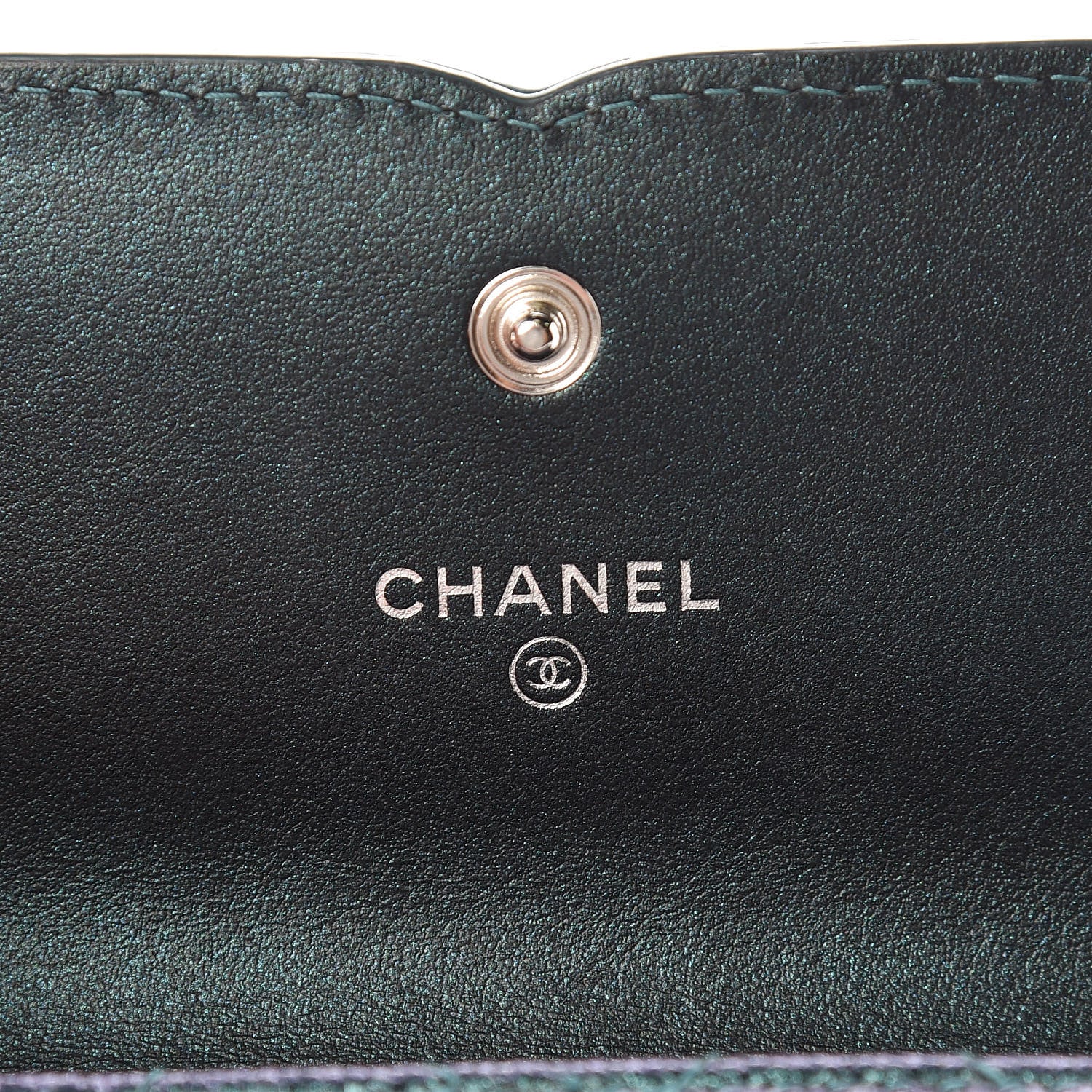 Chanel Iridescent Caviar Quilted Medium Filigree Flap Wallet Dark Turquoise 6 of 19