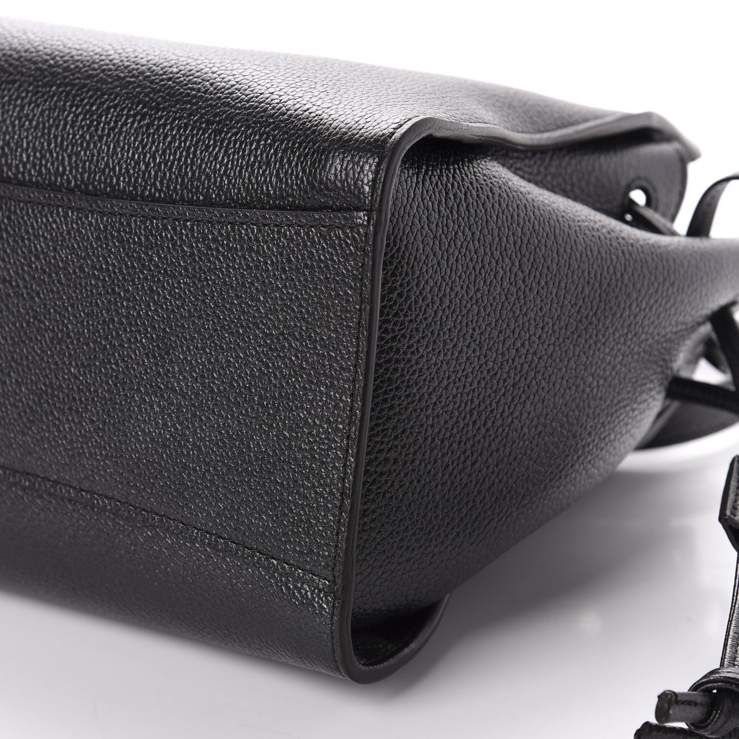 Metallic Heavy Grain Small Iris Tote Black