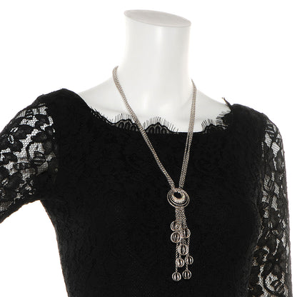 John Hardy Langit Silver Long Dangling Pendant with Diamond Pave on Chain Necklace 2 of 7