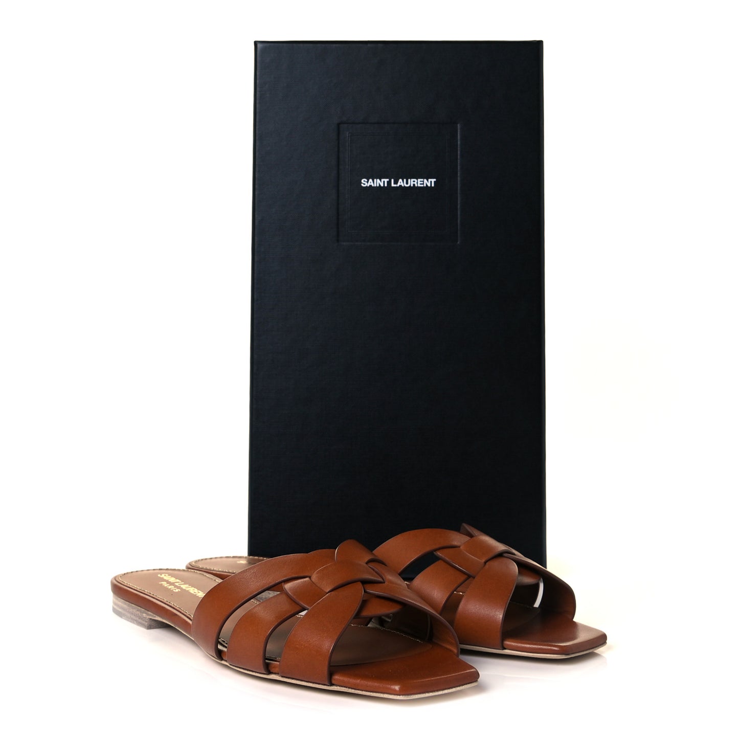 Calfskin Tribute 05 Slide Sandals 39 Amber
