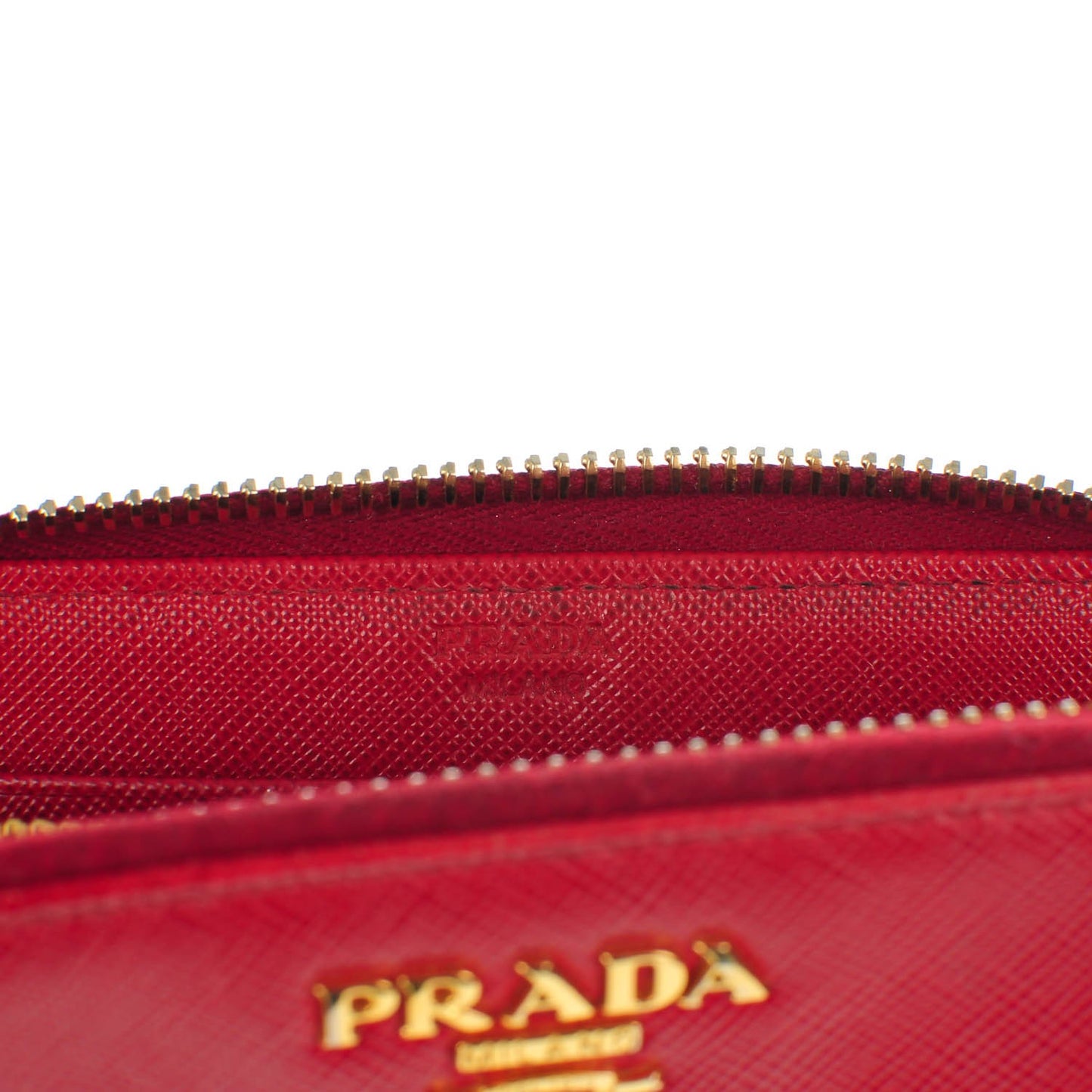 Saffiano Metal Zip Around Wallet Fuoco