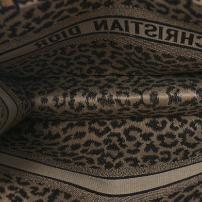 Christian Dior Canvas Mizza Embroidered Large Leopard Book Tote Beige 5 of 12