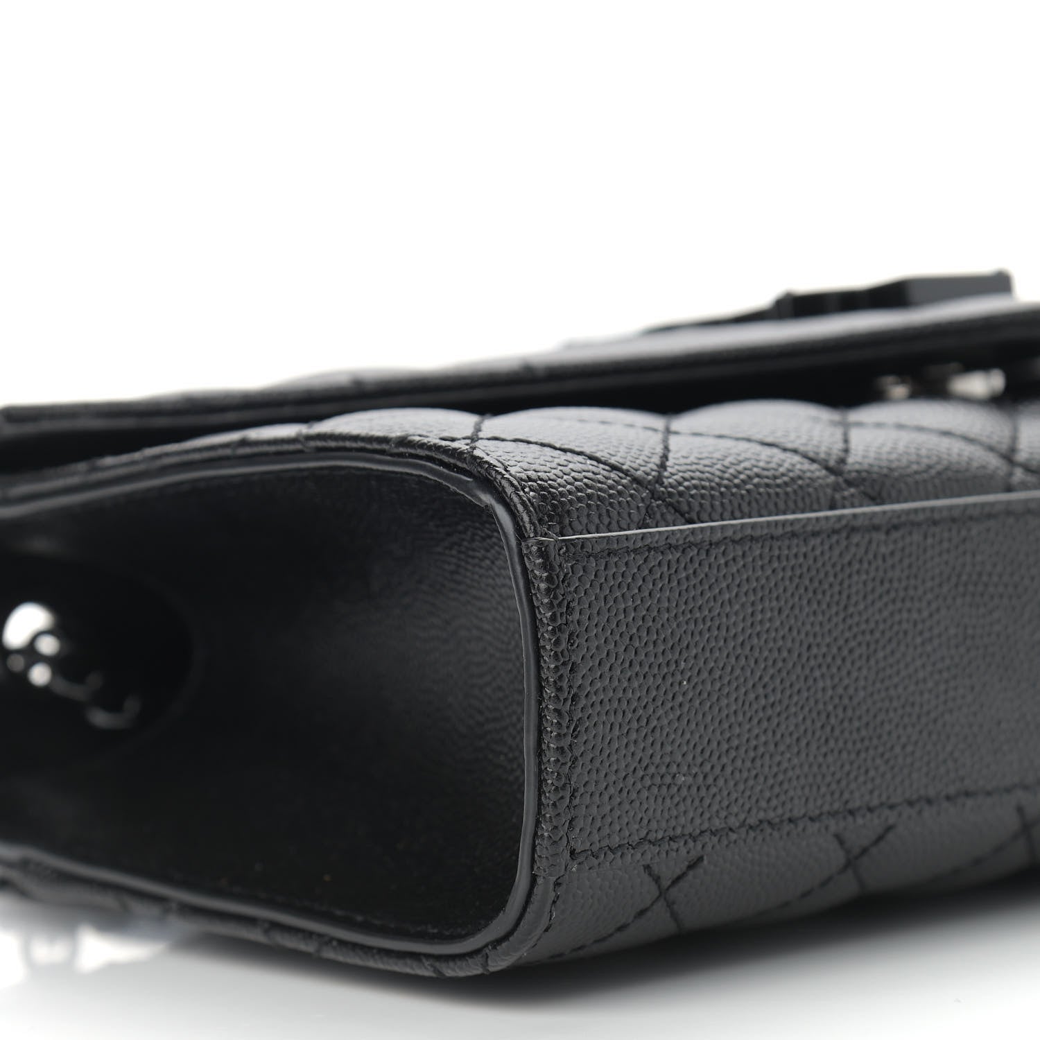 Saint Laurent Grain De Poudre Textured Mixed Matelasse Triquilt Small Monogram Satchel Black 8 of 10