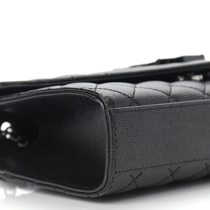 Saint Laurent Grain De Poudre Textured Mixed Matelasse Triquilt Small Monogram Satchel Black 8 of 10