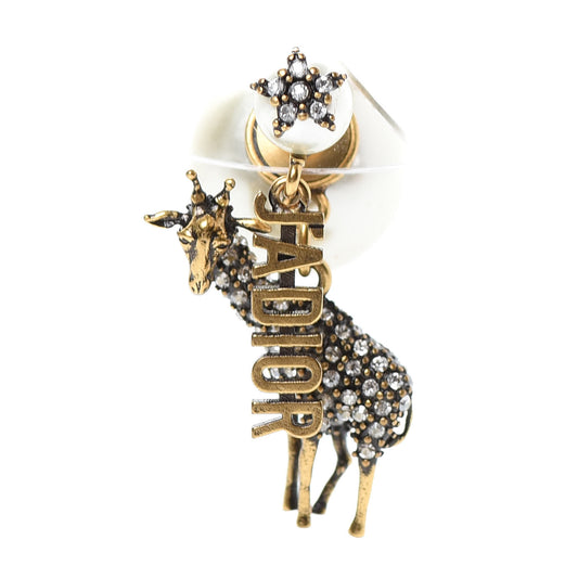 Crystal Pearl Giraffe J'Adior Earring Gold