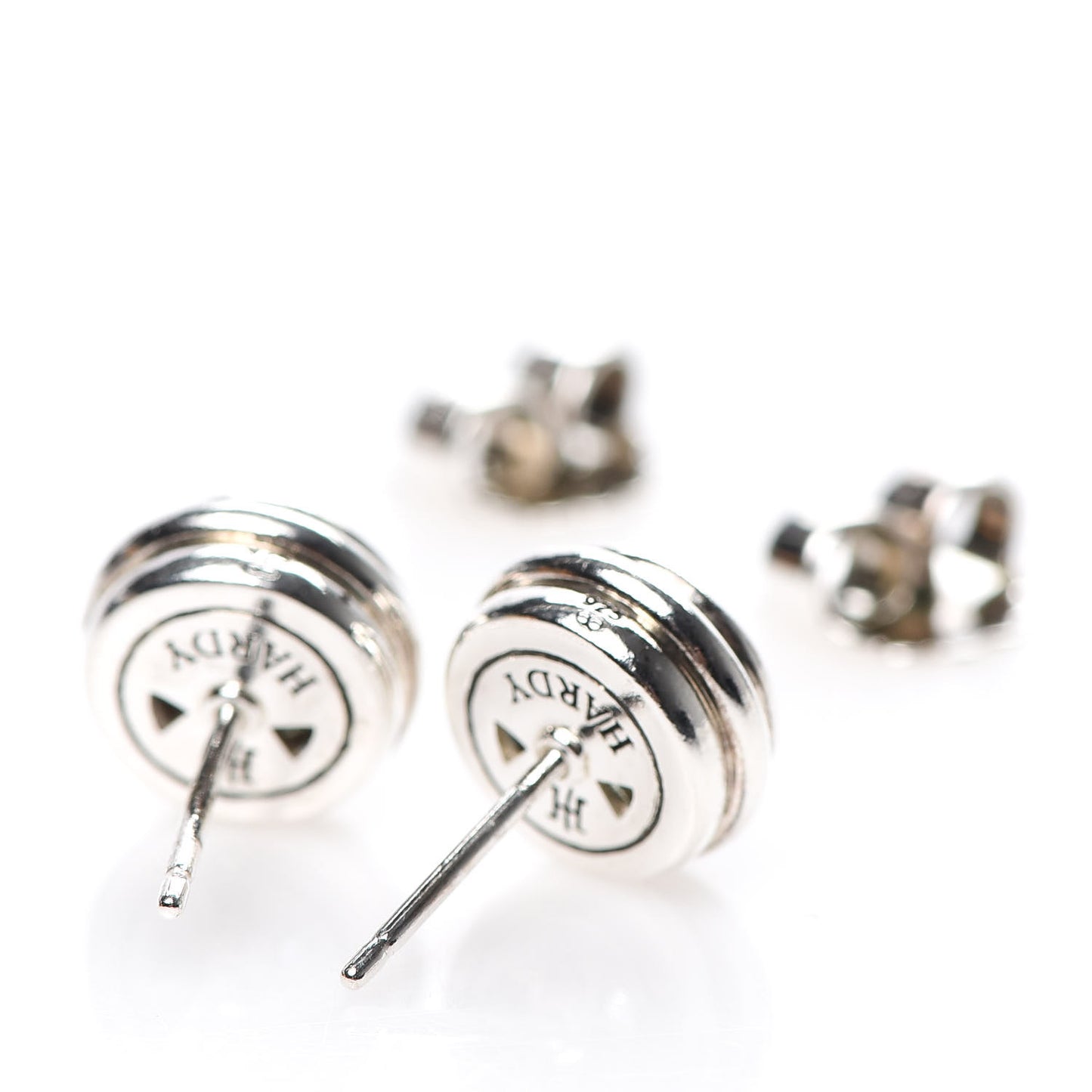 Sterling Silver Blue Topaz Batu Bedeg Round Earrings