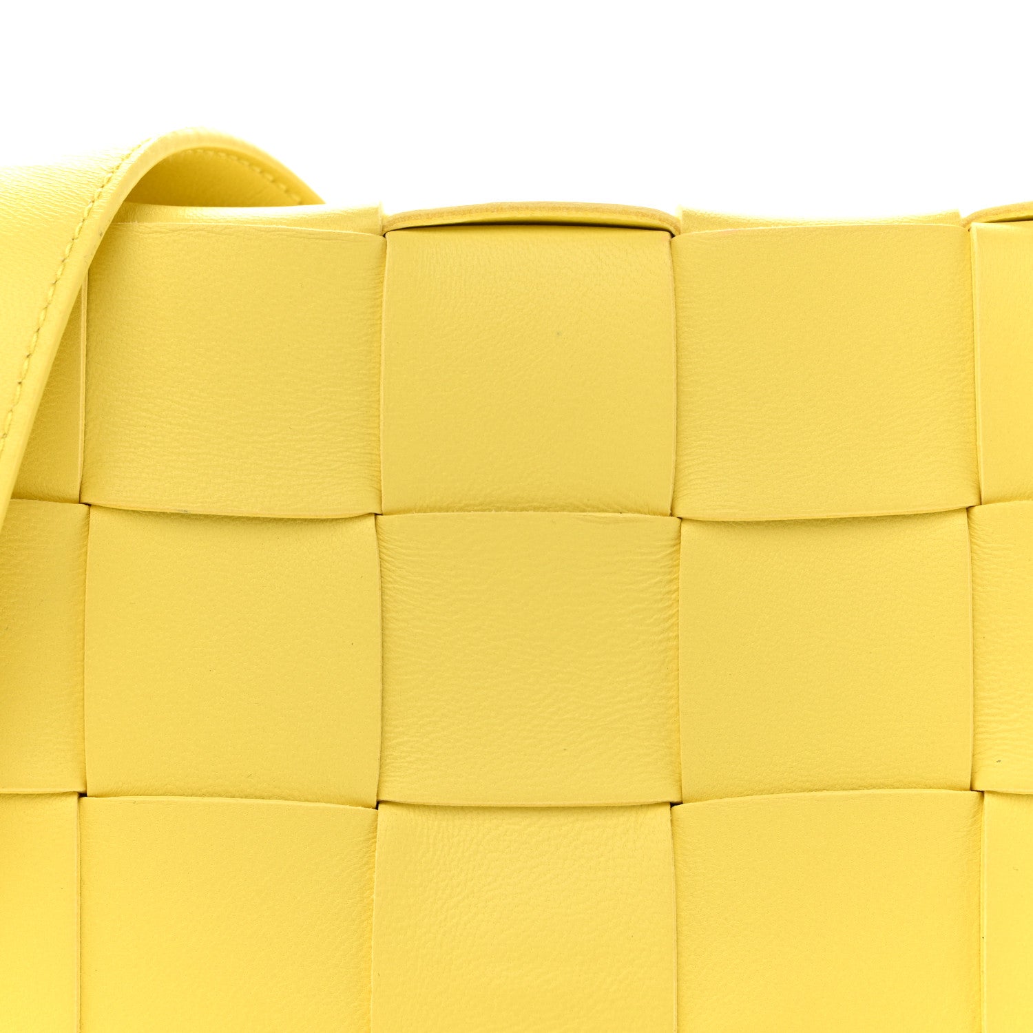 Bottega Veneta Lambskin Maxi Intrecciato Small Cassette Crossbody Bag Lemonade 15 of 21