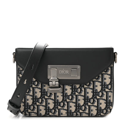 Christian Dior Oblique Smooth Calfskin Messenger Beige Black 1 of 10