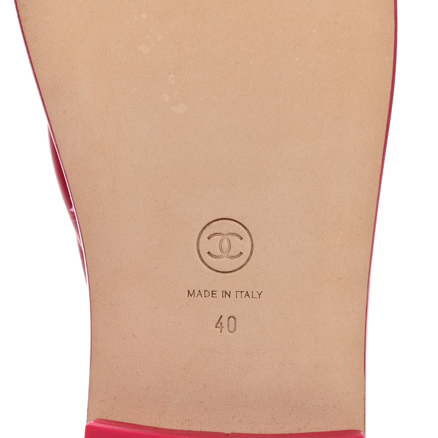 Lambskin Terry Cloth CC Thong Sandals 40 Pink