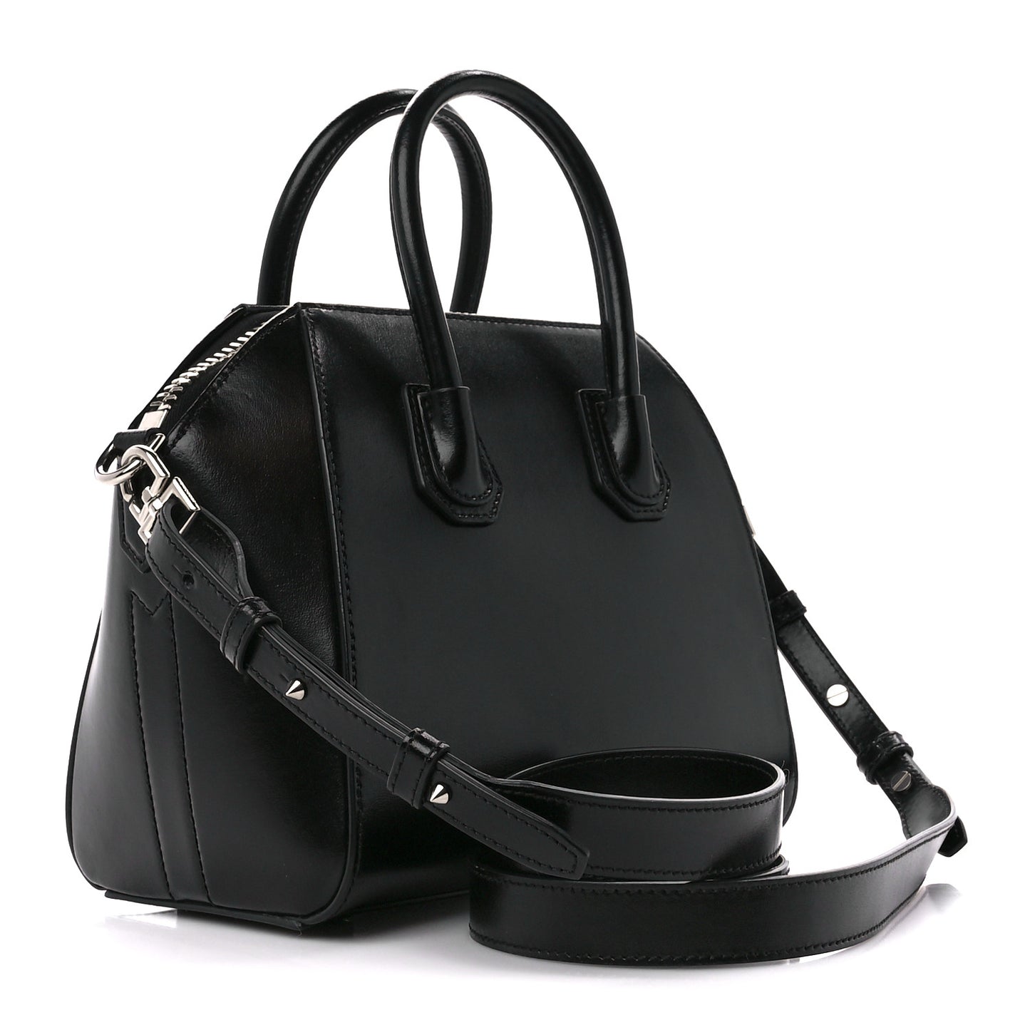 Shiny Lord Calfskin Mini Antigona Black