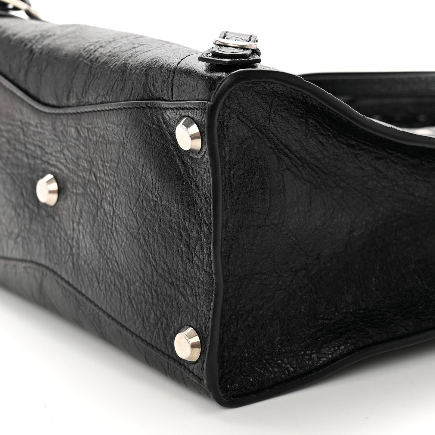 Agneau Arena Neo Classic Silver Hardware Medium Upside Down Tote Black