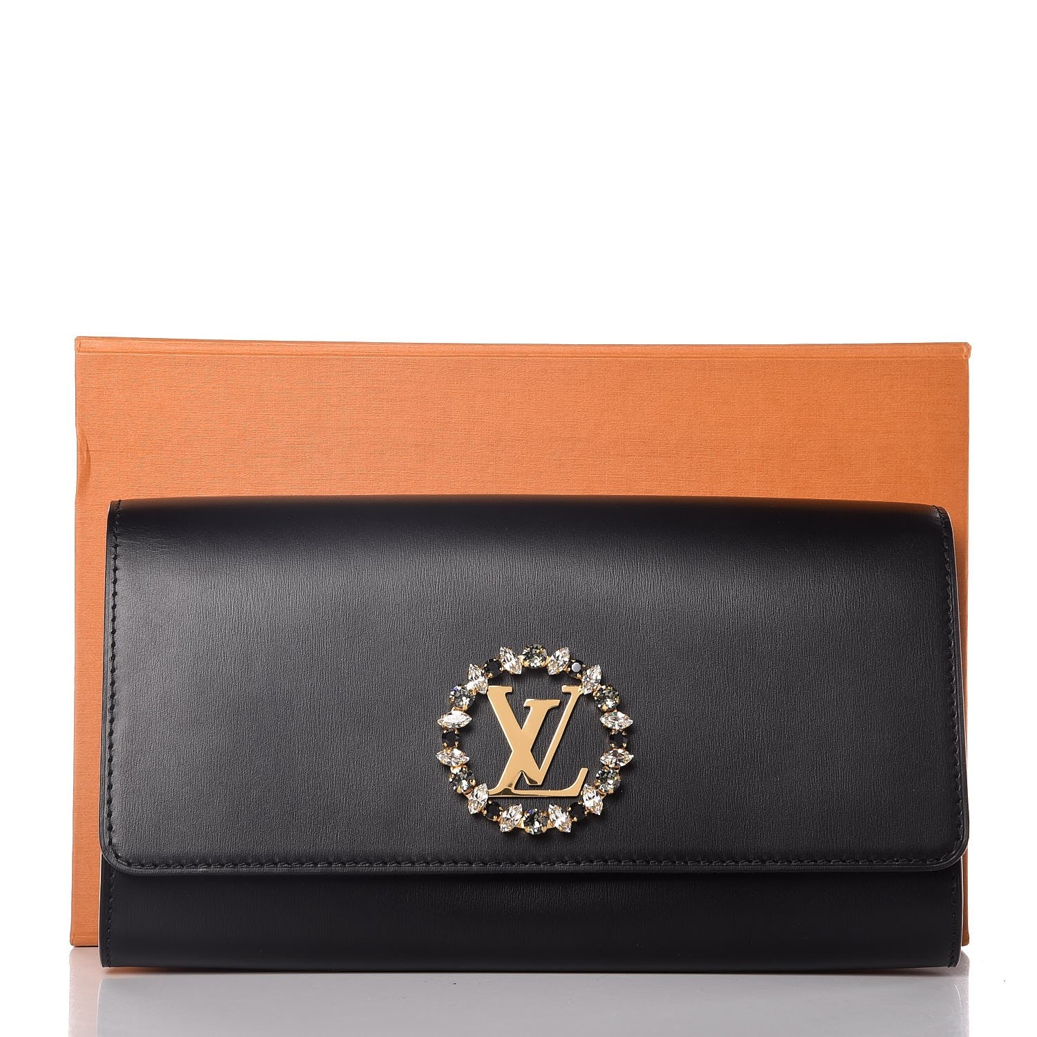 Louis Vuitton Calfskin Swarovski Louise EW Clutch Black 7 of 7