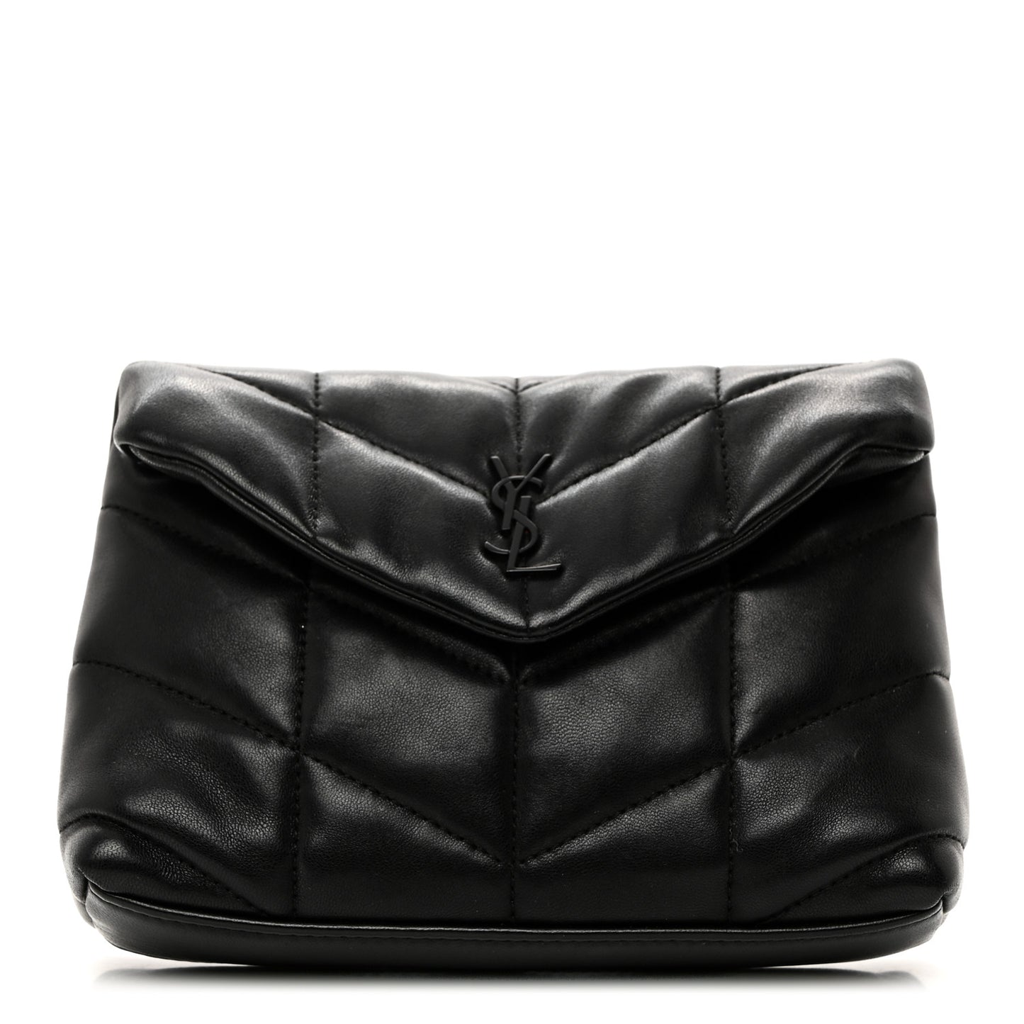 Lambskin Monogram Loulou Puffer Pouch Clutch Black