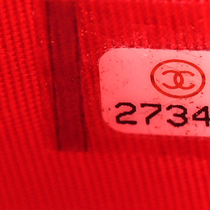Chanel Lambskin Camellia Embossed Large Zip Around Gusset Wallet Red 7 of 9