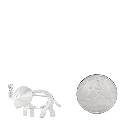 Tiffany Sterling Silver Tsavorite Save the Wild Elephant Brooch 2 of 5