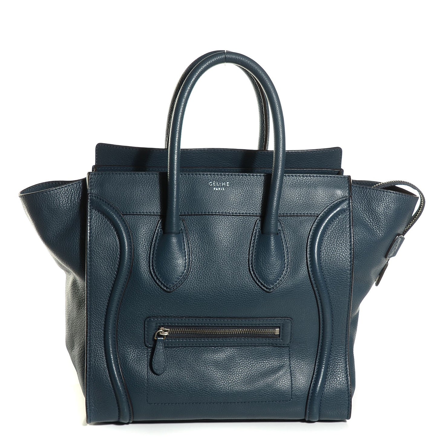 Drummed Calfskin Mini Luggage Blue