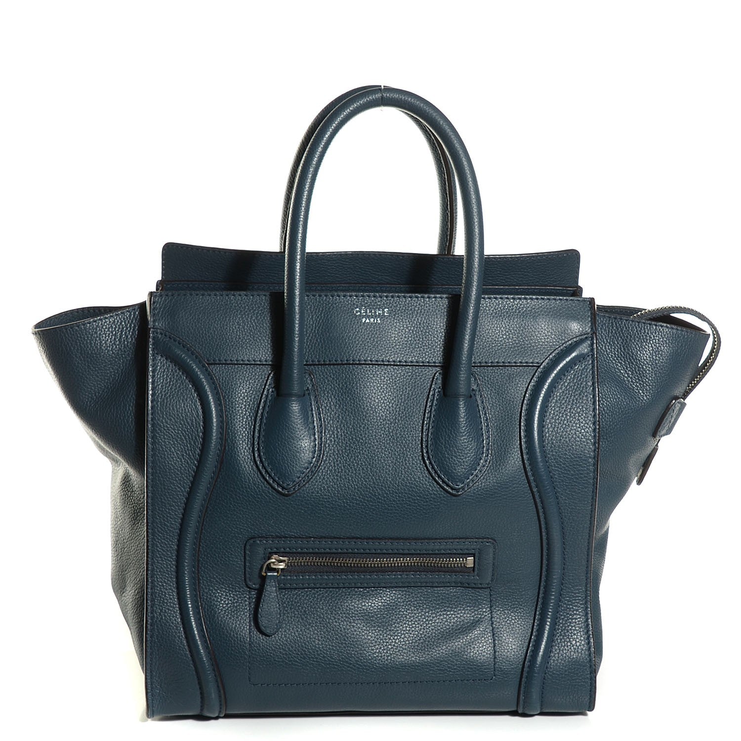 Celine Drummed Calfskin Mini Luggage Blue 1 of 8