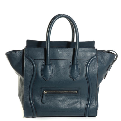 Celine Drummed Calfskin Mini Luggage Blue 1 of 8