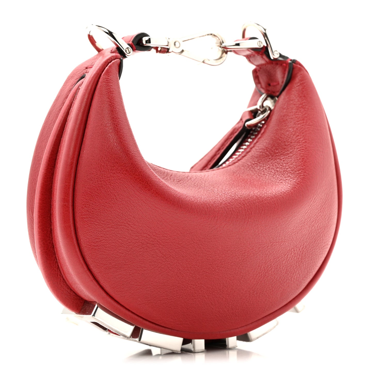 Vitello Grace New Matte Nano Fendigraphy Hobo Charm Scarlet