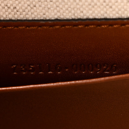 Gucci New Canvas Charisma Calfskin Crystal GG Monogram Small Bamboo 1947 Top Handle Bag Camel Ebony 7 of 10
