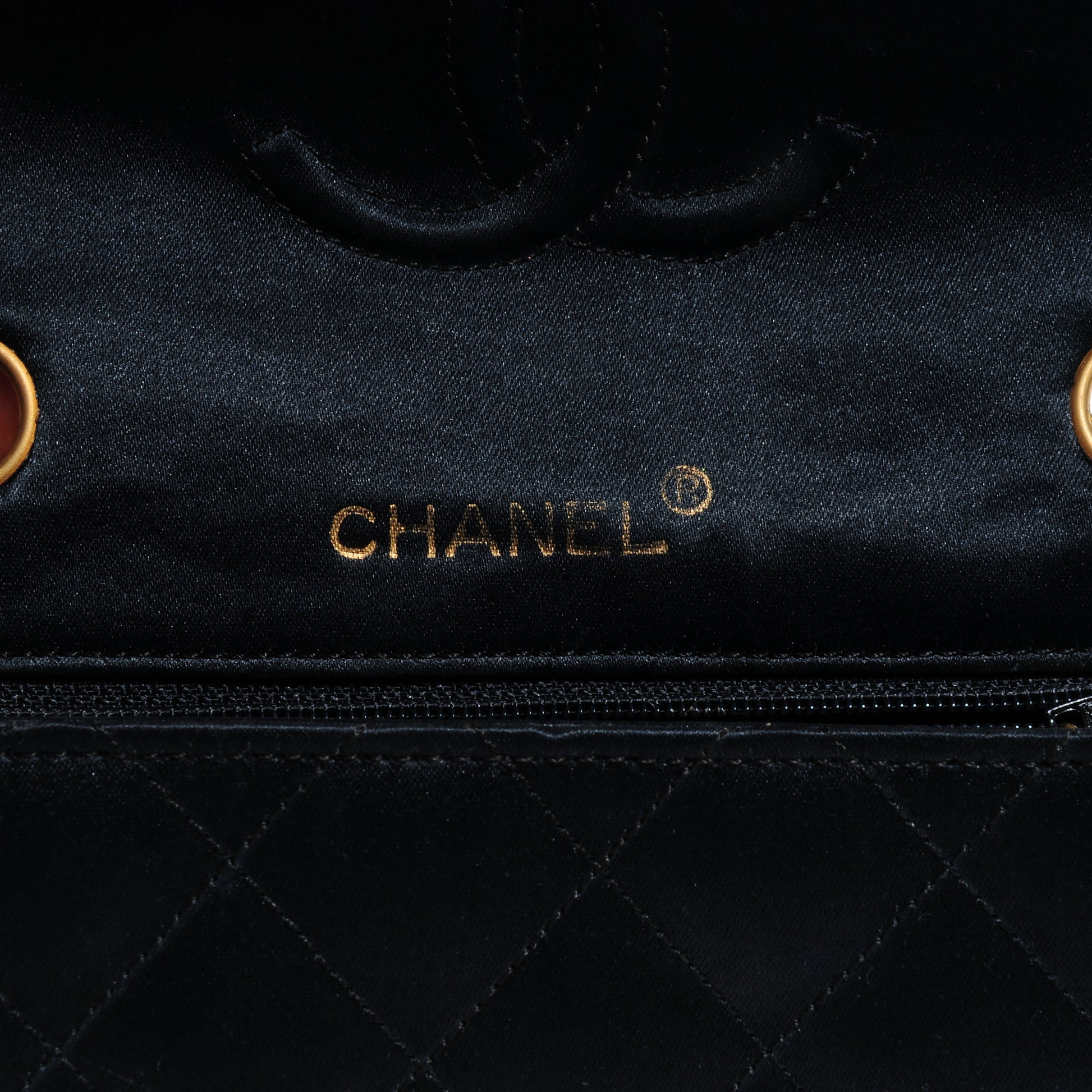 Chanel Satin Quilted Mini Flap Black Gold 6 of 8