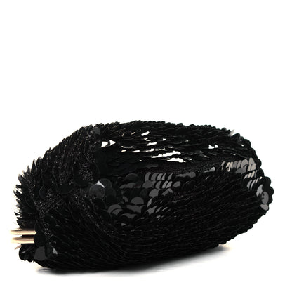 Dolce & Gabbana Sequin Crystal Embellished Chain Clutch Black Multicolor 3 of 5