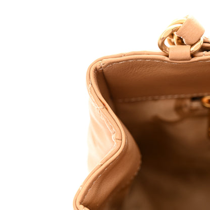 Chanel Lambskin Quilted CC Tote Beige 12 of 13