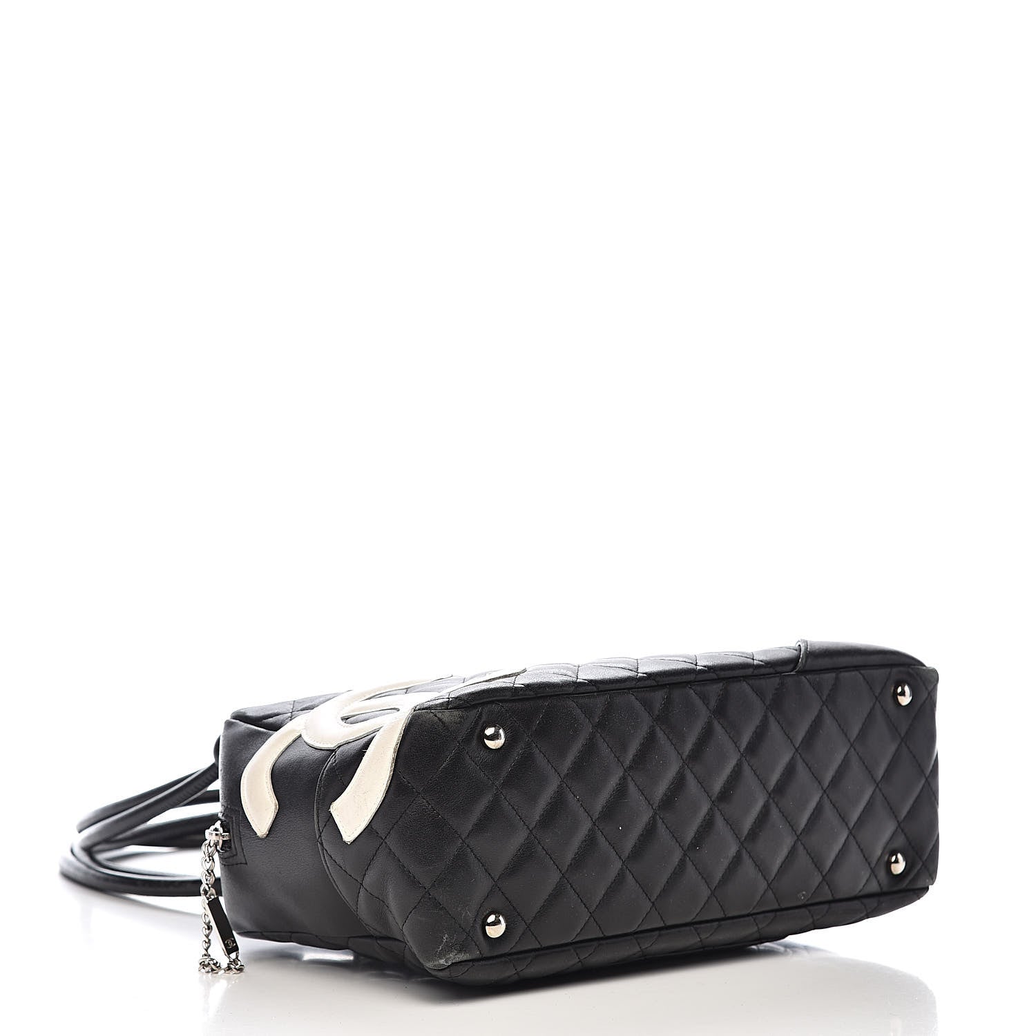 Chanel Calfskin Quilted Large Cambon Bowler Black White 4 of 18