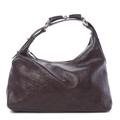 Gucci Guccissima Medium Horsebit Chain Hobo Dark Brown 1 of 10