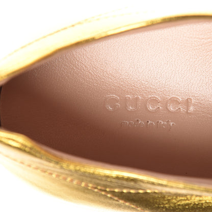 Gucci Metallic Nappa Peggy Platform Sneakers 39.5 Oro Vecchio 6 of 10