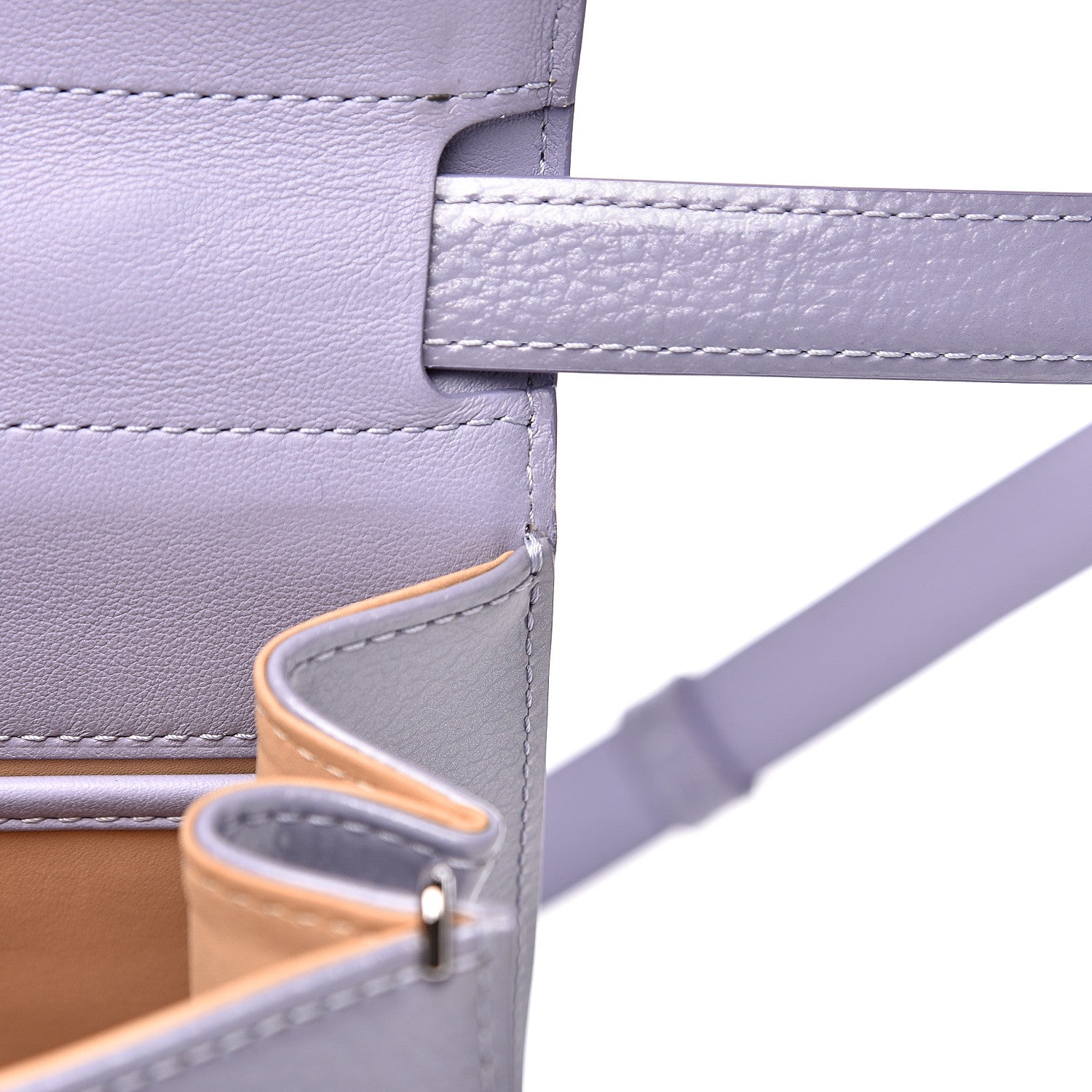 Delvaux Patent Grained Calfskin Mini Brillant Satchel Light Purple 9 of 11